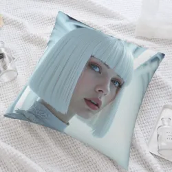 Funda de cojín de felpa con retrato de moda - Okomall