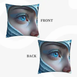 Housse de coussin en peluche Portrait Féminin - Okomall