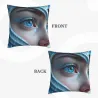 Housse de coussin en peluche Portrait Féminin - Okomall