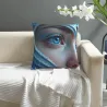 Housse de coussin en peluche Portrait Féminin - Okomall