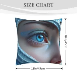Housse de coussin en peluche Portrait Féminin - Okomall