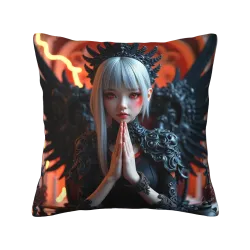 Housse de Coussin en Peluche Motif Fille Jolie - Okomall