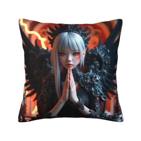Housse de Coussin en Peluche Motif Fille Jolie - Okomall