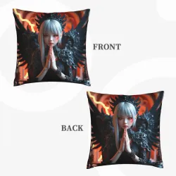 Exquisite Girl Plush Pillow Cover - Okomall