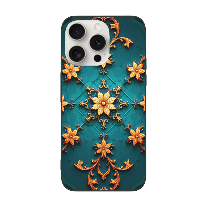 奢华花卉纹理 iPhone 15/Pro/Max 手机壳 - okomall