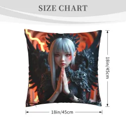 Exquisite Girl Plush Pillow Cover - Okomall