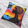 Cuscino in peluche con motivo di viso astratto - Okomall