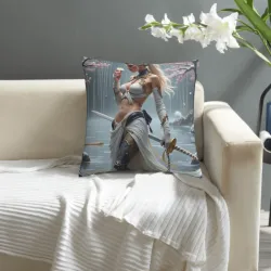 Housse de Coussin Peluche Motif Fée de la Forêt Enchantée - Okomall