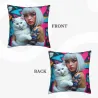 Copri-cuscino in peluche alla moda - Stampa ragazza cool | OKOMALL