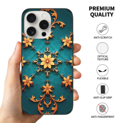 Роскошный чехол для iPhone 15/Pro/Max с цветочным узором - okomall