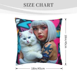 Modische Plüsch-Kissenbezug - Cool Girl Print | OKOMALL