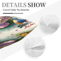 Housse de coussin en peluche à fleurs romantiques - Okomall