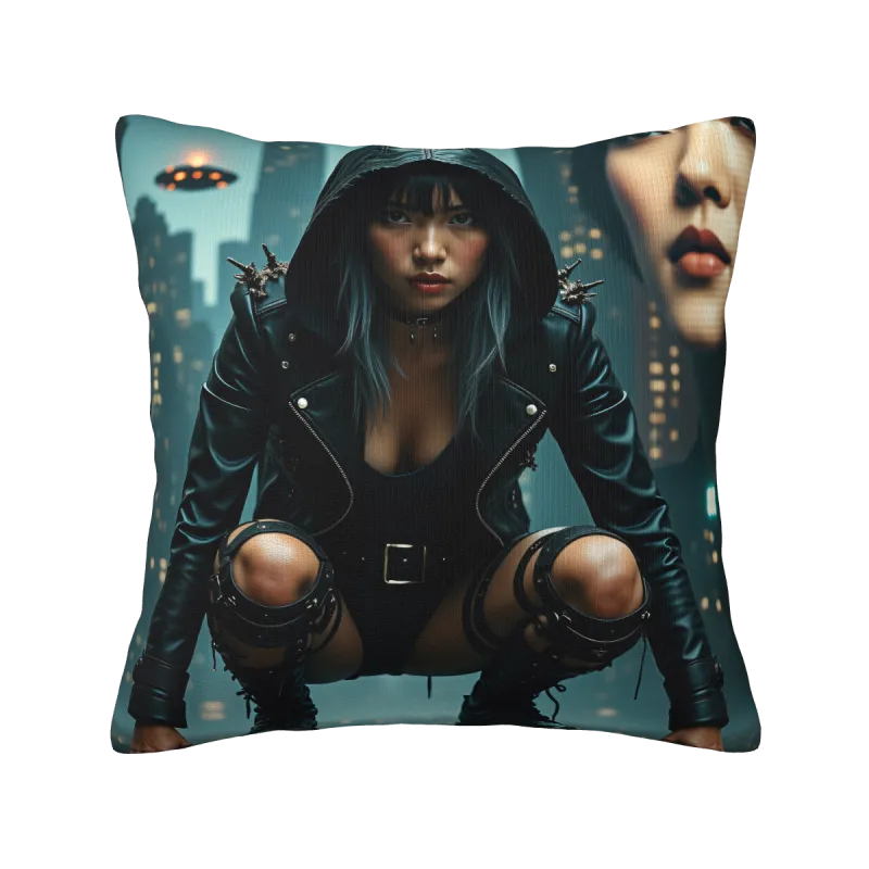 Housse de Coussin en Peluche 'Ombre Nocturne' - Okomall