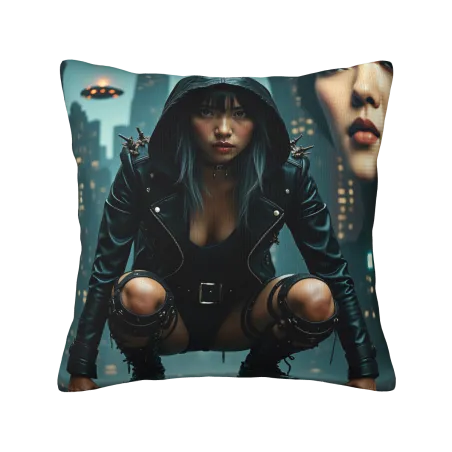 Housse de Coussin en Peluche 'Ombre Nocturne' - Okomall