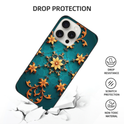 Роскошный чехол для iPhone 15/Pro/Max с цветочным узором - okomall