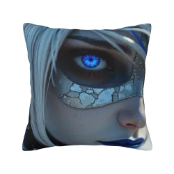 Housse de coussin en peluche avec portrait féminin magnifique - Okomall