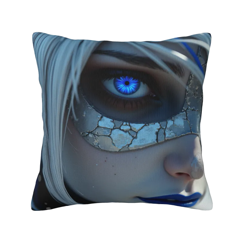 Housse de coussin en peluche avec portrait féminin magnifique - Okomall
