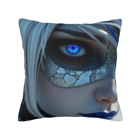 Housse de coussin en peluche avec portrait féminin magnifique - Okomall