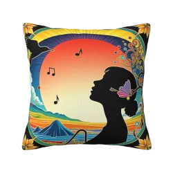 غطاء وسادة من الفرو المطبوع على الوجهين - 18 × 18 بوصة | Okomall