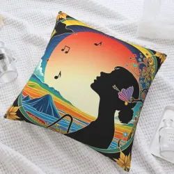 Housse de coussin en peluche à motif double face - 18x18 pouces | Okomall