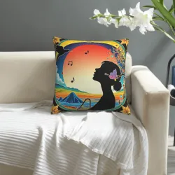 Housse de coussin en peluche à motif double face - 18x18 pouces | Okomall