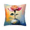 Housse de coussin en peluche à motif floral abstrait à l'aquarelle - Okomall