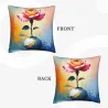 Cuscino in peluche con motivo floreale astratto ad acquerello - Okomall