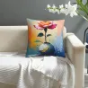Cuscino in peluche con motivo floreale astratto ad acquerello - Okomall