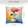 Housse de coussin en peluche à motif floral abstrait à l'aquarelle - Okomall