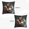 Housse de coussin en peluche avec portrait féminin esthétique - Okomall