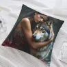 Federa cuscino in peluche con ritratto femminile estético - Okomall