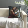 Federa cuscino in peluche con ritratto femminile estético - Okomall