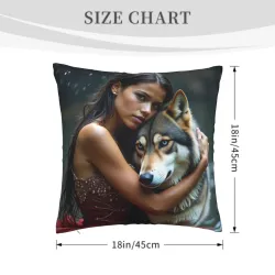 Housse de coussin en peluche avec portrait féminin esthétique - Okomall