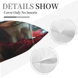 Housse de coussin en peluche avec portrait féminin esthétique - Okomall