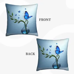 Housse de coussin en peluche à motif double face - 18x18 pouces | OKOMALL