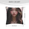 플러시 소녀 모티브 쿠션 커버 - OkOmall