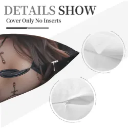 Federa Cuscino in Peluche con Motivo di Ragazza Estetica - OkOmall