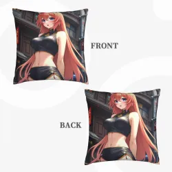 애니메이션 плюшевая 쿠션 커버 - 18x18인치 | Okamall