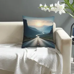 Housse de coussin en peluche avec motif de brume forestière - Okomall