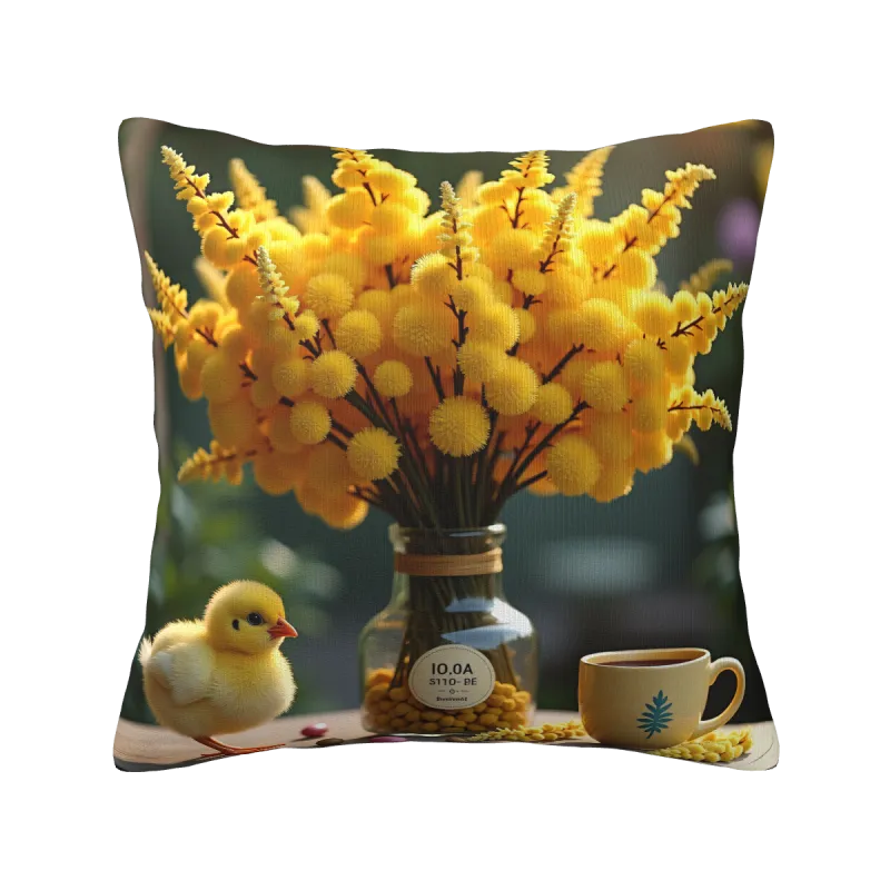Funda de cojín Flores y sol - Okomall