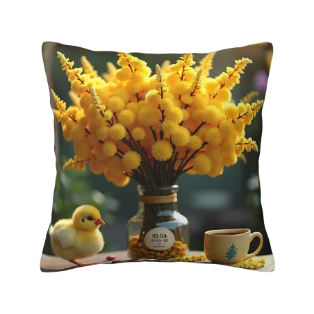 Coussin moelleux Fleurs et soleil - Okomall