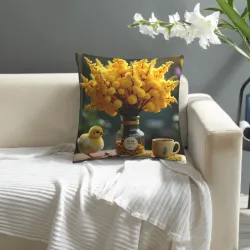 Coussin moelleux Fleurs et soleil - Okomall