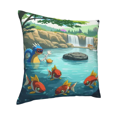 Housse de coussin en peluche sur le thème de la forêt 'Chemin des Bois' - Okomall