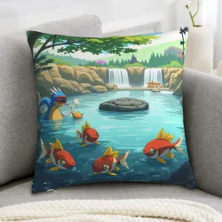 Housse de coussin en peluche sur le thème de la forêt 'Chemin des Bois' - Okomall