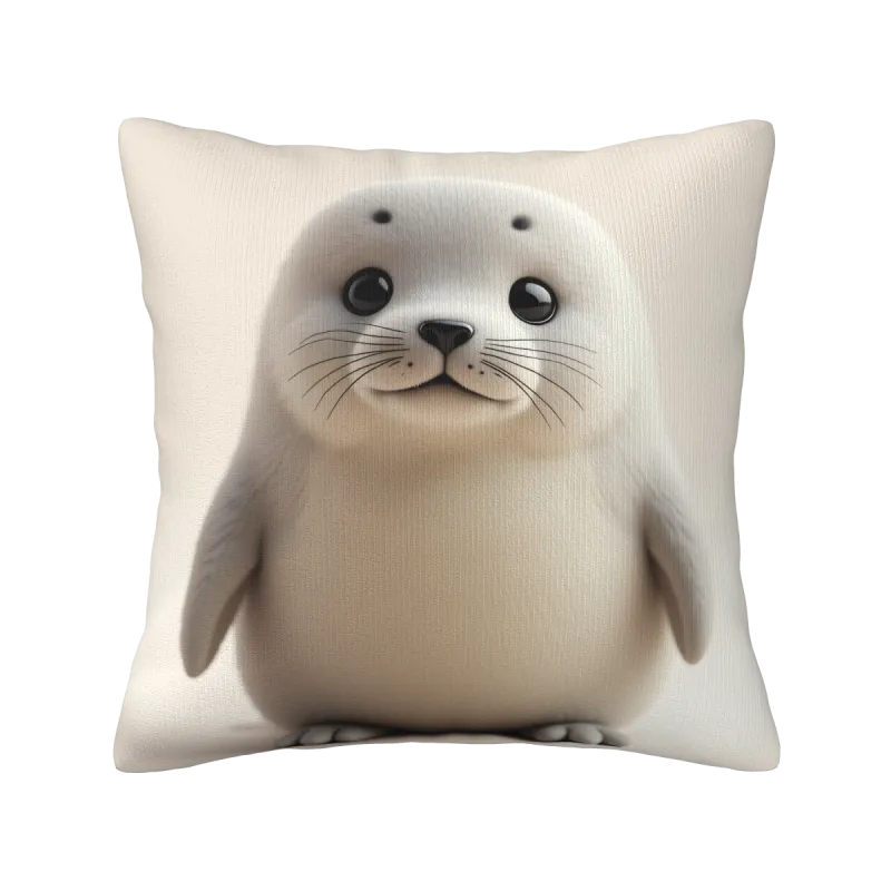 Funda de cojín de peluche de foca adorable - OkOmall
