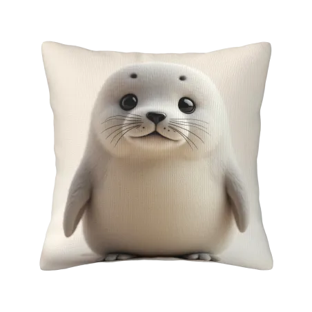 Federa cuscino in peluche di foca adorabile - OkOmall