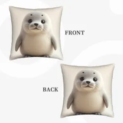 Funda de cojín de peluche de foca adorable - OkOmall