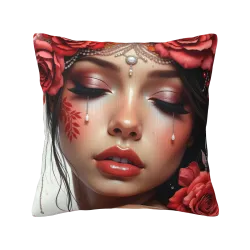 Funda de Almohada de Peluche con Diseño Femenino Estético - Okomall