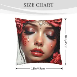 Housse de Coussin en Peluche avec Motif Féminin Esthétique - Okomall