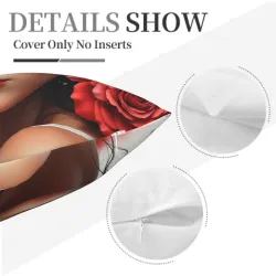 Funda de Almohada de Peluche con Diseño Femenino Estético - Okomall